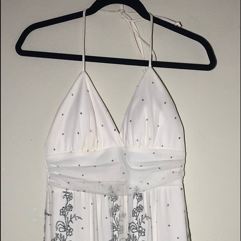 speechless cream white silver embroidered dress!